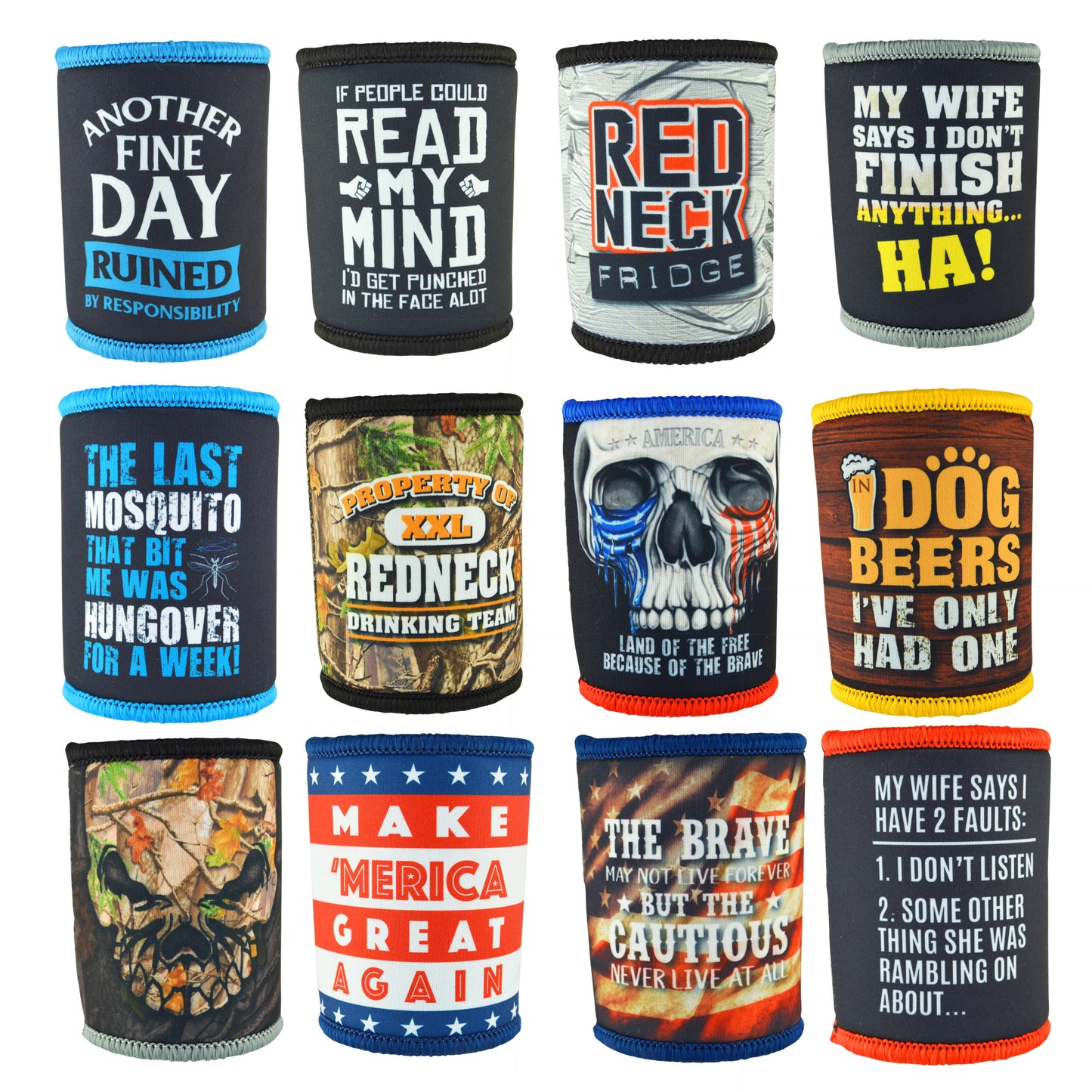 ITEM NUMBER 023937 NEOPRENE 5MM CAN COOLER 12 PIECES PER DISPLAY