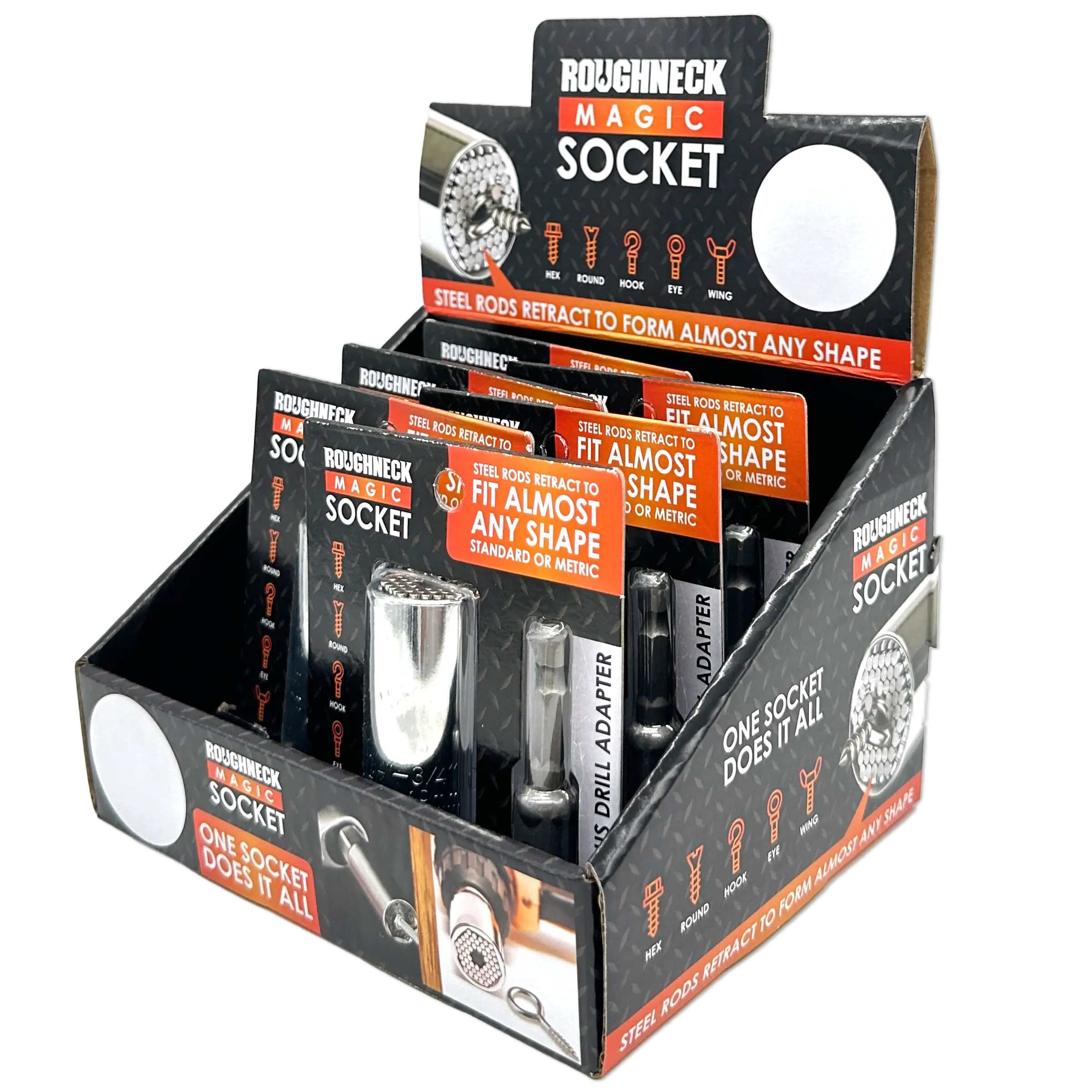 Magic Socket Tool with Drill Adapter - 6 Pieces Per Retail Ready Display 23709 ROUGHNECK