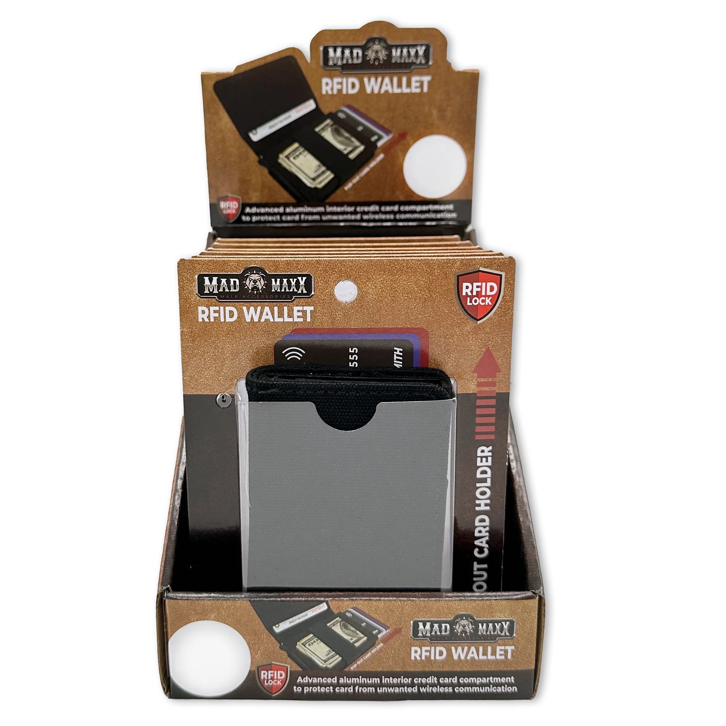 Canvas RFID Block Slim Wallet - 6 Pieces Per Retail Ready Display 23746 ROUGHNECK