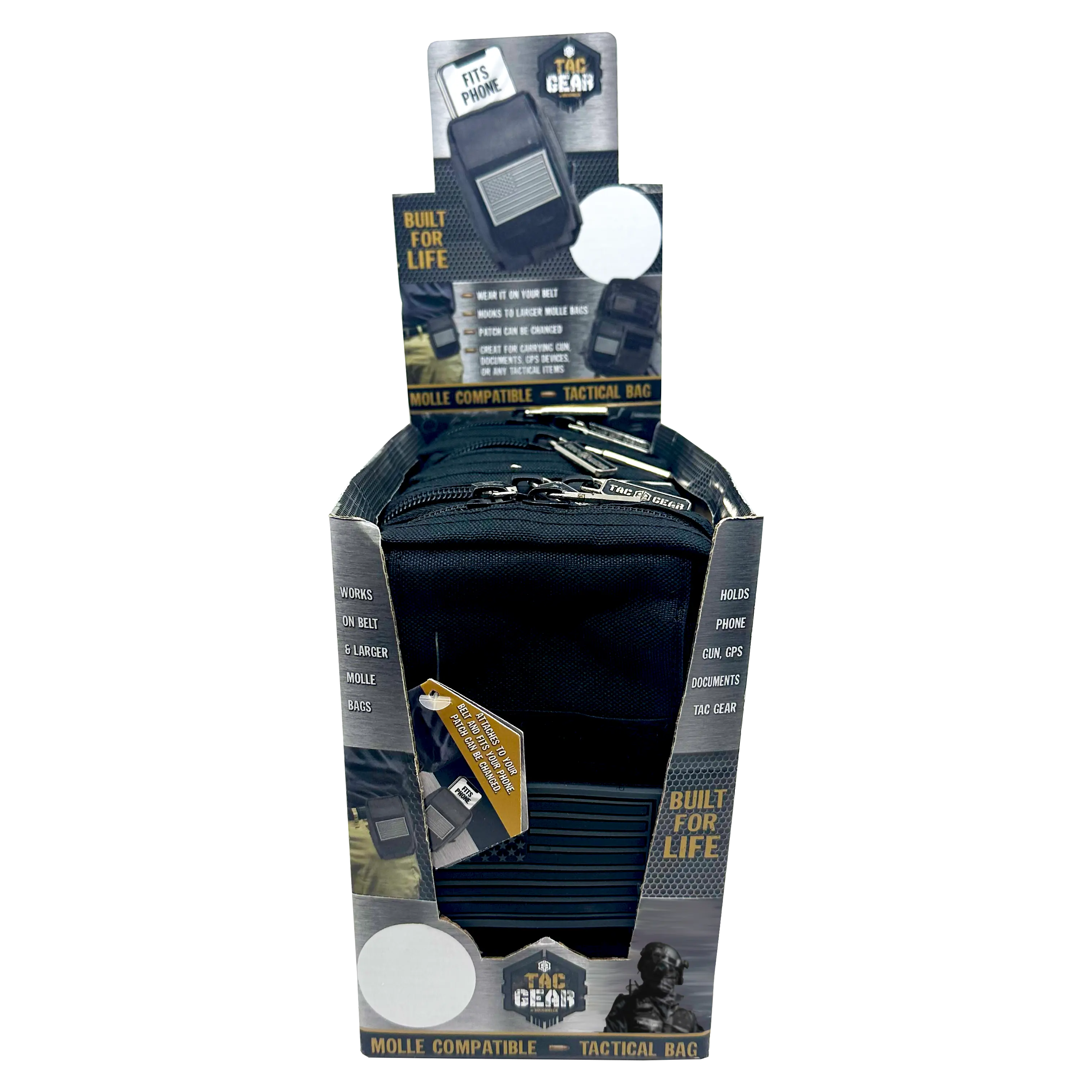 Patriotic MOLLE Small Compartment Pouch - 6 Pieces Per Retail Ready Display 23795 TAC GEAR