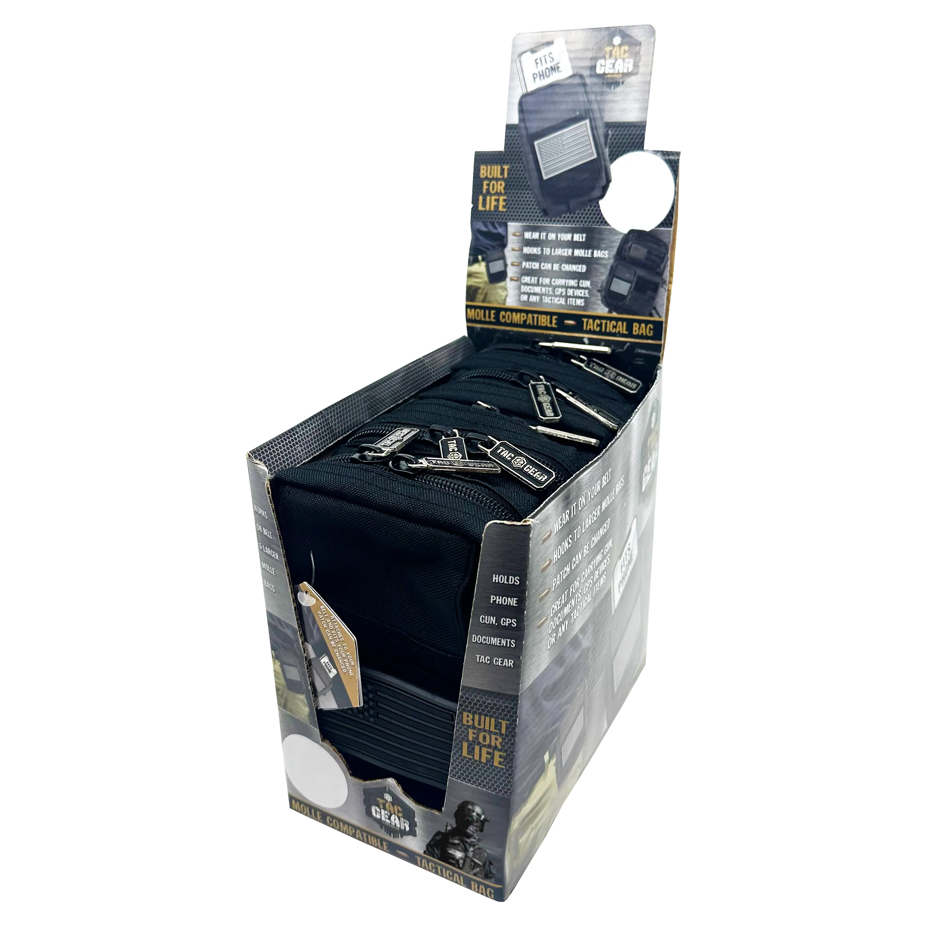 Patriotic MOLLE Small Compartment Pouch - 6 Pieces Per Retail Ready Display 23795 TAC GEAR