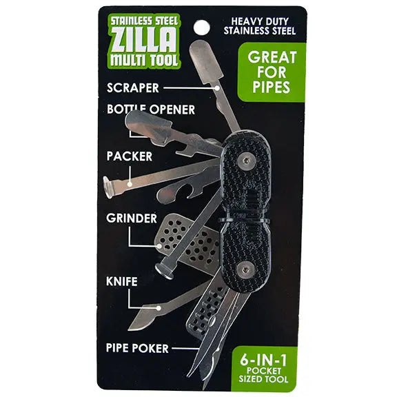 Stainless-Steel 6-In-1 Multi-Tool - 6 Pieces Per Retail Ready Display 23891 SMOKEZILLA