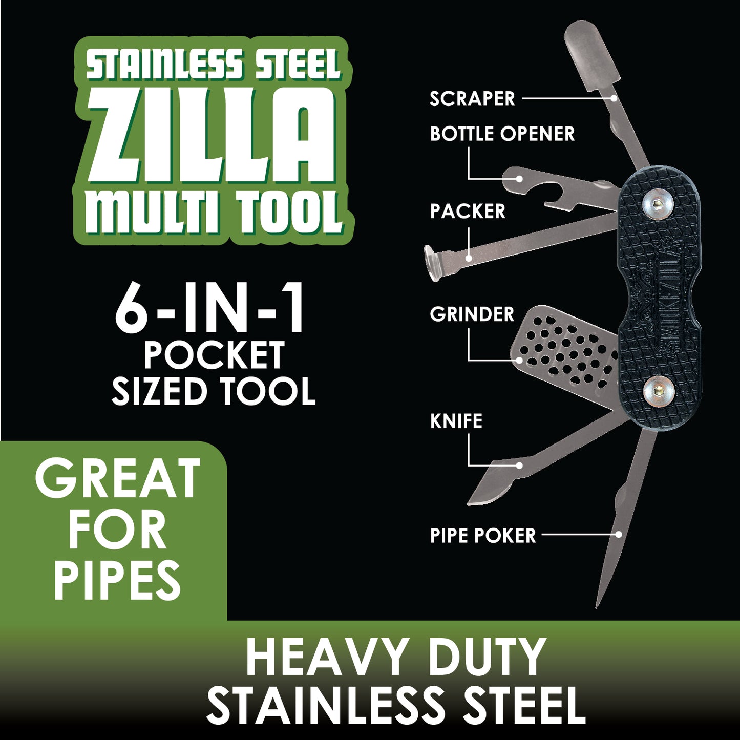 ITEM NUMBER 023891 STAINLESS MULTI-TOOL 6 PIECES PER DISPLAY