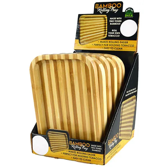 Bamboo Wood Roll Tray - 6 Pieces Per Retail Ready Display 23892 SMOKEZILLA