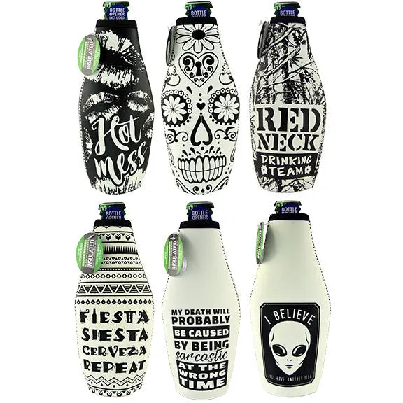 Neoprene Glow in The Dark Bottle Suit Cooler - 6 Pieces Per Retail Ready Display 24190 POLAR GEAR