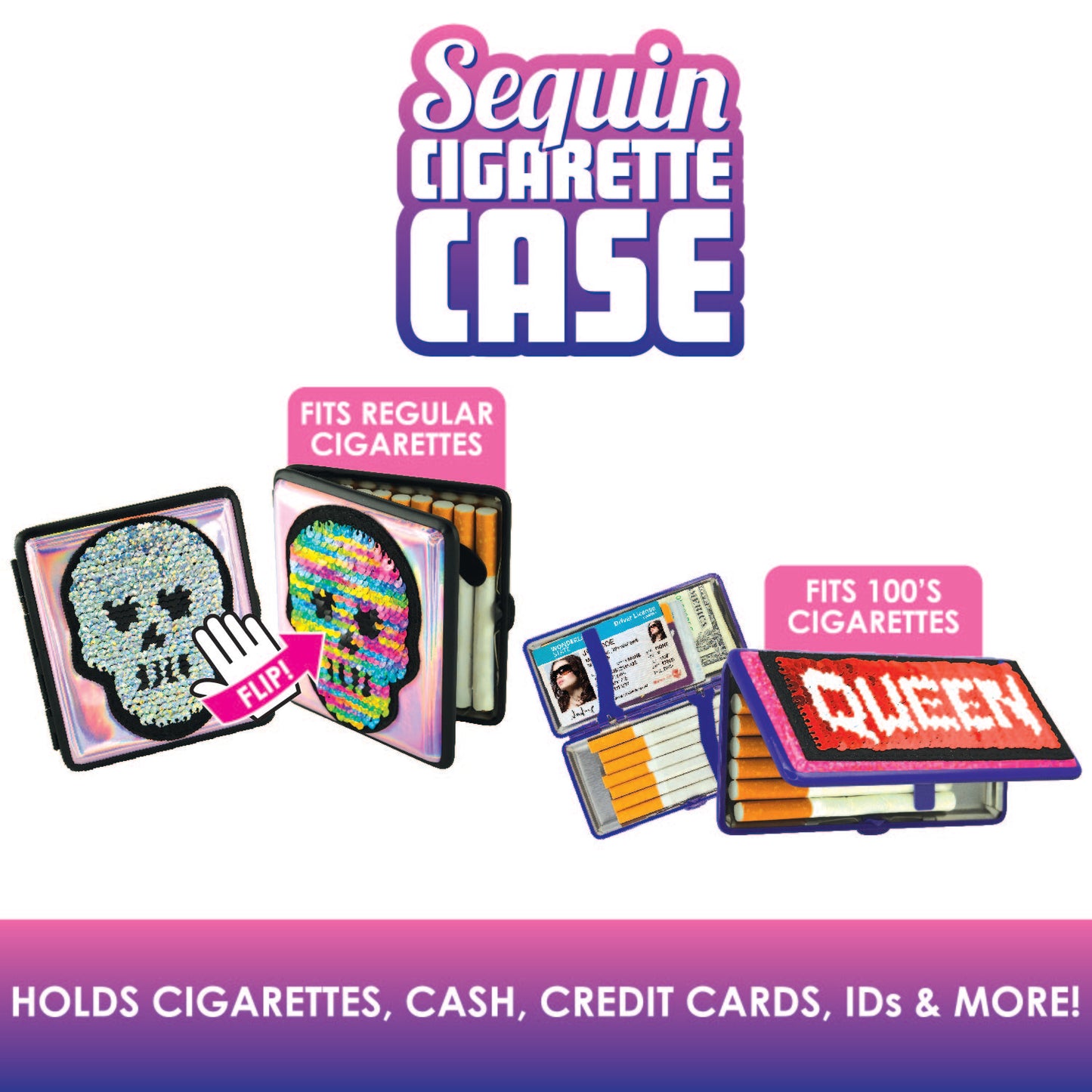 ITEM NUMBER 088210 SEQUIN PATCH CIGARETTE CASE 8 PIECES PER DISPLAY
