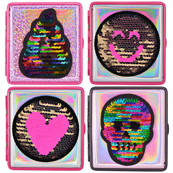 ITEM NUMBER 088210 SEQUIN PATCH CIGARETTE CASE 8 PIECES PER DISPLAY