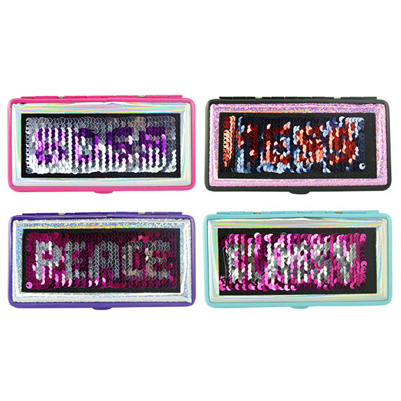 ITEM NUMBER 088210 SEQUIN PATCH CIGARETTE CASE 8 PIECES PER DISPLAY
