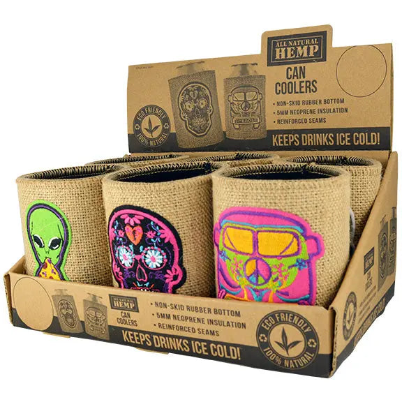 Neoprene Hemp Lined Can and Bottle Cooler - 6 Pieces Per Retail Ready Display 24813 POLAR GEAR