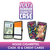 100s Cigarette Case with Mirror - 8 Pieces Per Retail Ready Display 25194