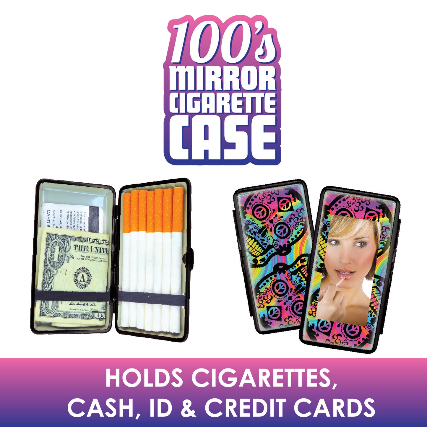 ITEM NUMBER 025194 100'S CIG CASE MIRROR 8 PIECES PER DISPLAY