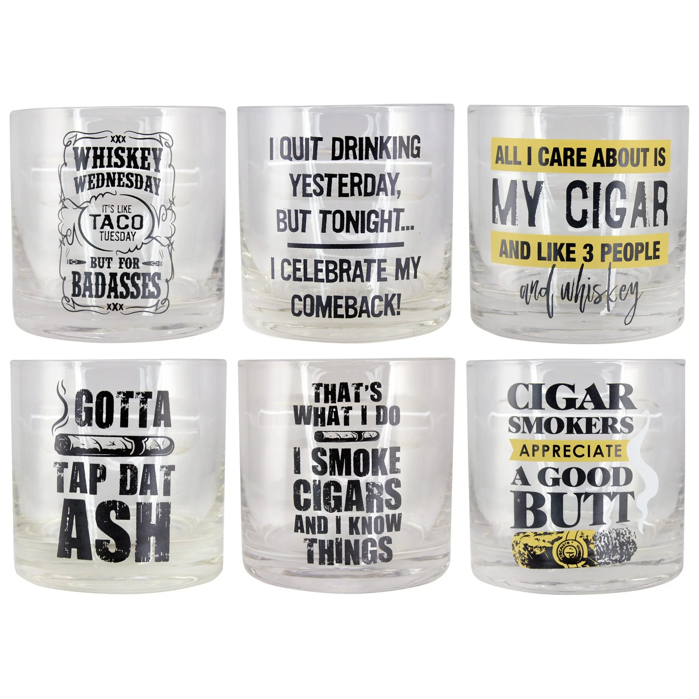 12 oz Drinking Glass with Cigar Rest - 6 Pieces Per Retail Ready Display 25550 SMOKEZILLA