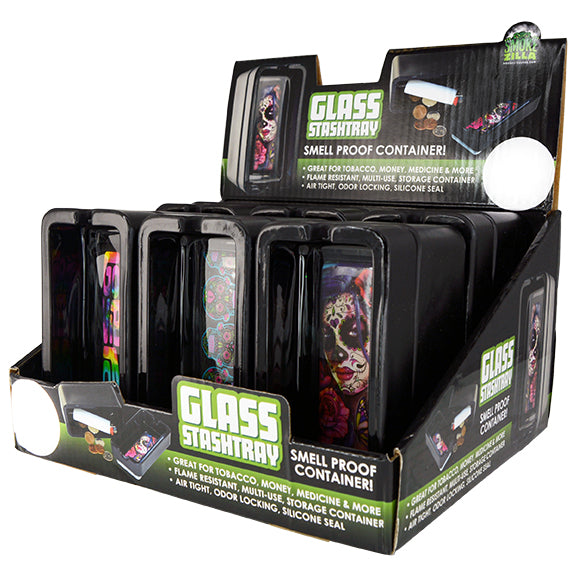 ITEM NUMBER 025625 BLACK GLASS STASHTRAY 6 PIECES PER DISPLAY
