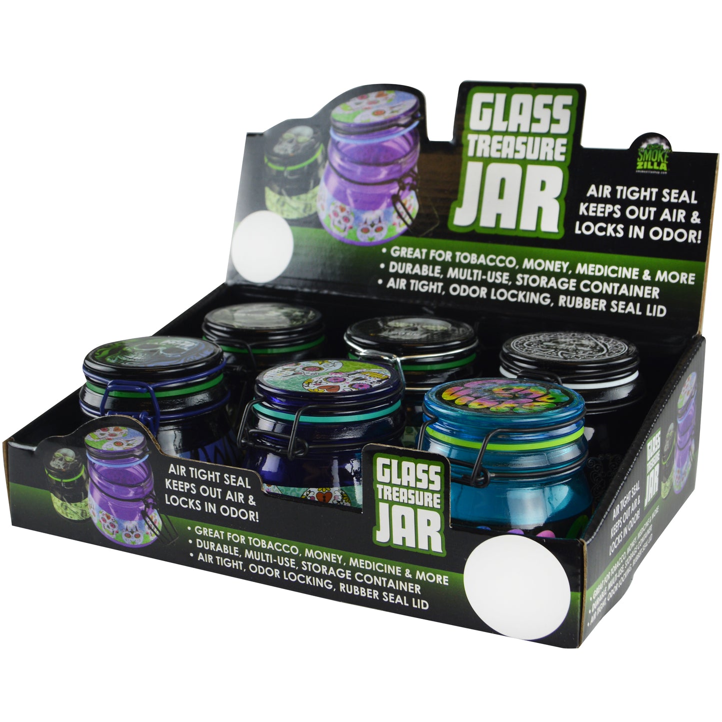 ITEM NUMBER 025629 GLASS JAR METAL CLASP 6 PIECES PER DISPLAY