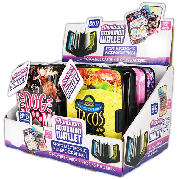 ITEM NUMBER 025688 METAL RFID WALLET 8 PIECES PER DISPLAY