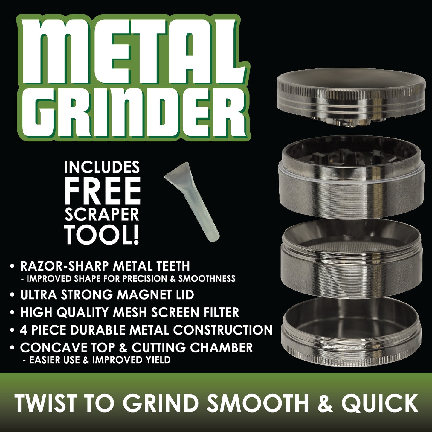 ITEM NUMBER 025911 CONCAVE TOP GRINDER 6 PIECES PER DISPLAY