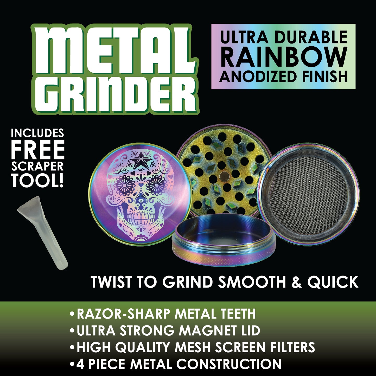 ITEM NUMBER 026034 PRINTED RAINBOW GRINDER 6 PIECES PER DISPLAY