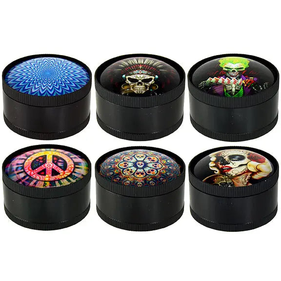 Metal 4 Piece Grinder with Dome Lid - 6 Pieces Per Retail Ready Display 26050 SMOKEZILLA
