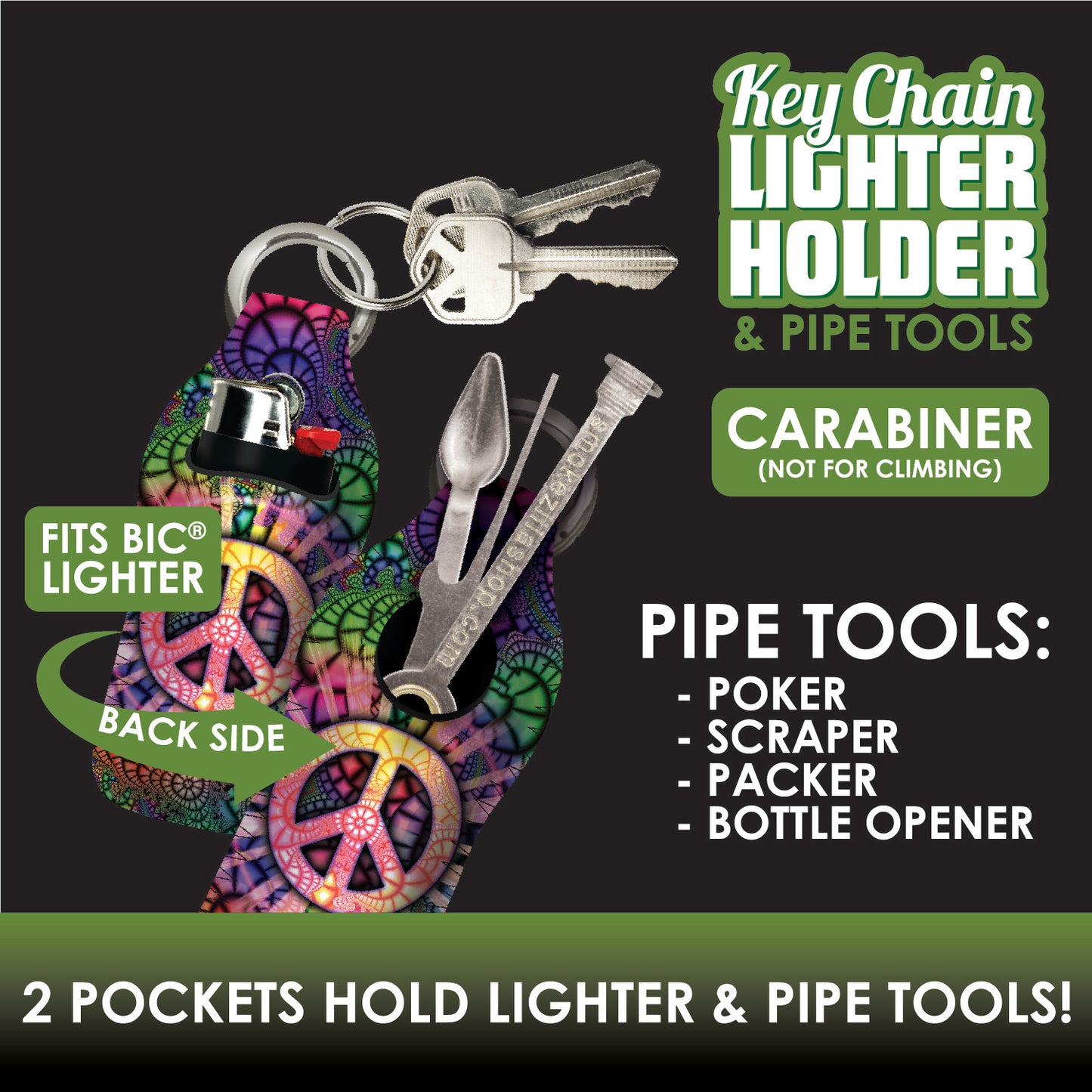 ITEM NUMBER 026124 PRINTED NEOPRENE LIGHTER CASE WITH TOOLS 12 PIECES PER DISPLAY