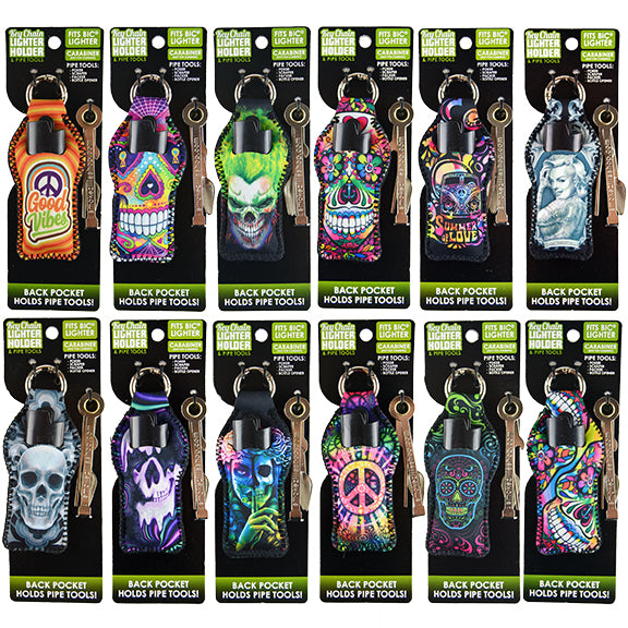 ITEM NUMBER 026124 PRINTED NEOPRENE LIGHTER CASE WITH TOOLS 12 PIECES PER DISPLAY