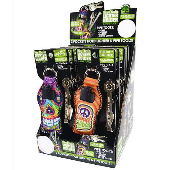 ITEM NUMBER 026124 PRINTED NEOPRENE LIGHTER CASE WITH TOOLS 12 PIECES PER DISPLAY