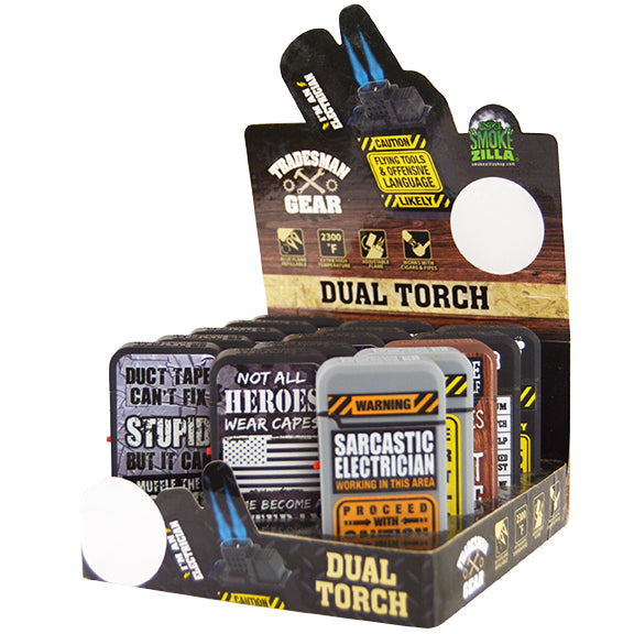 ITEM NUMBER 026142 TRADESMAN DUAL TORCHLIGHTER 15 PIECES PER DISPLAY
