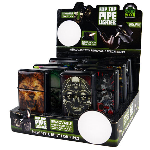 ITEM NUMBER 026167 FLIP TOP PIPE LIGHTER 12 PIECES PER DISPLAY