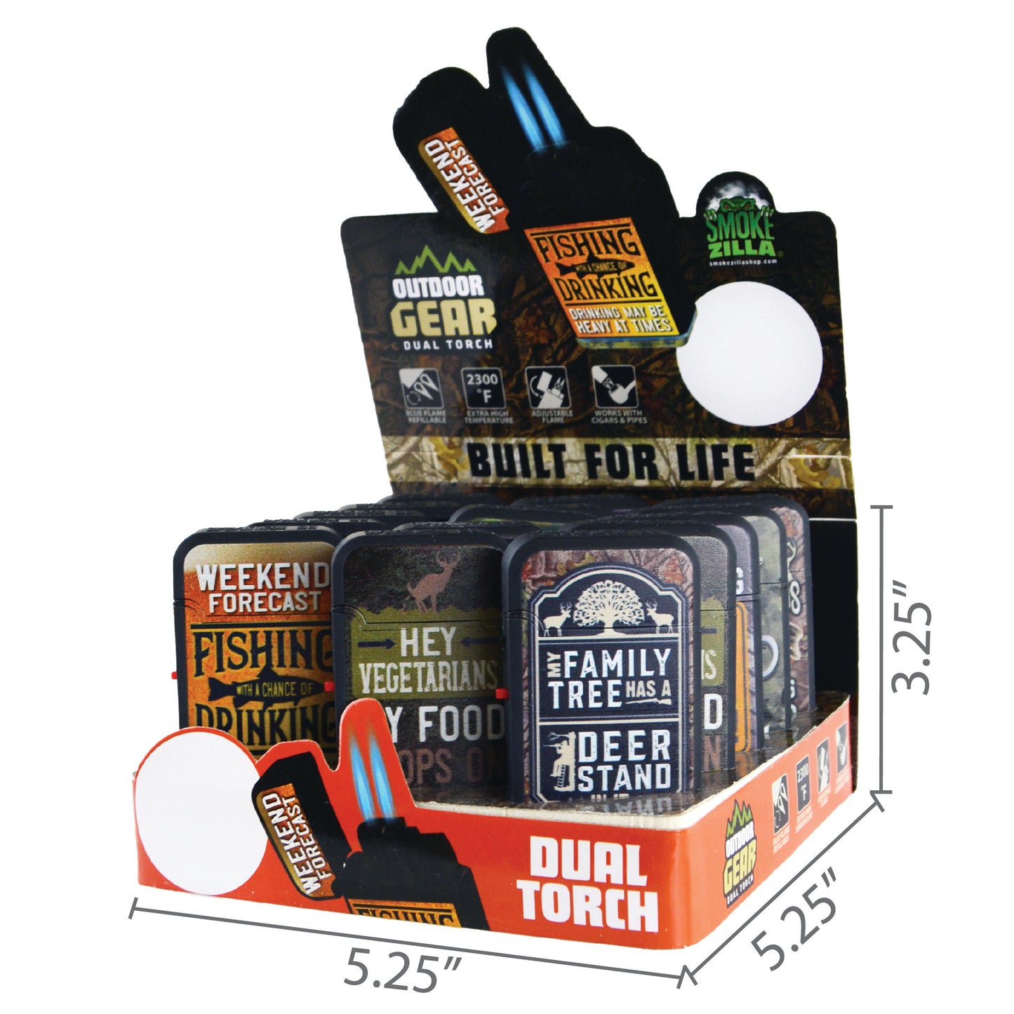 ITEM NUMBER 026249 HUNT FISH DUAL TORCH 15 PIECES PER DISPLAY