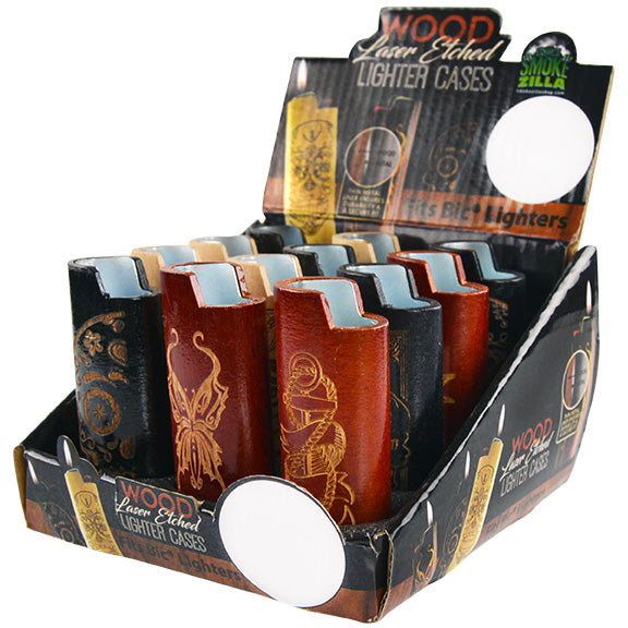 ITEM NUMBER 026433 WOOD LIGHTER CASE 12 PIECES PER DISPLAY