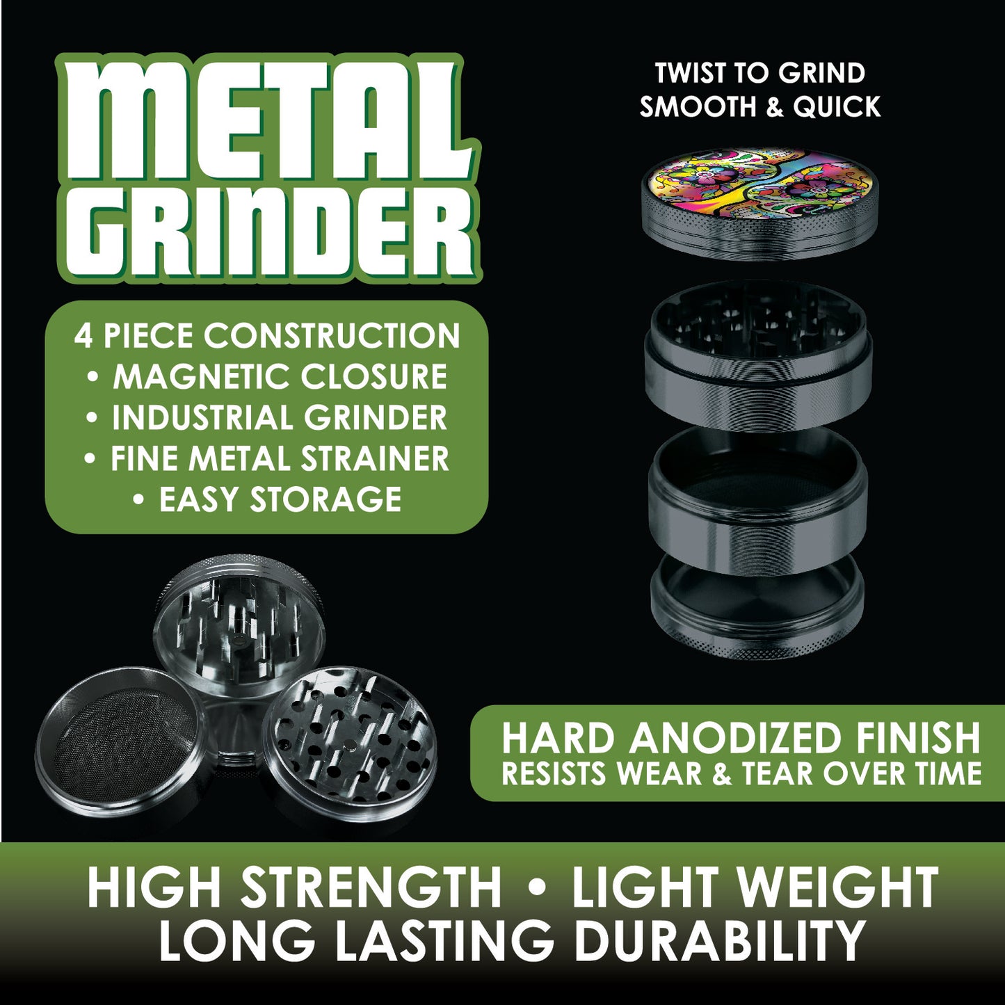 ITEM NUMBER 026439 BLACK PRINT GRINDER MIX B 6 PIECES PER DISPLAY