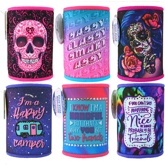 ITEM NUMBER 026441 RHINESTONE CAN COOLER 6 PIECES PER DISPLAY