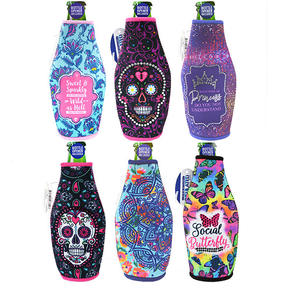 ITEM NUMBER 026448 RHINESTONE BOTTLE COOLER 6 PIECES PER DISPLAY