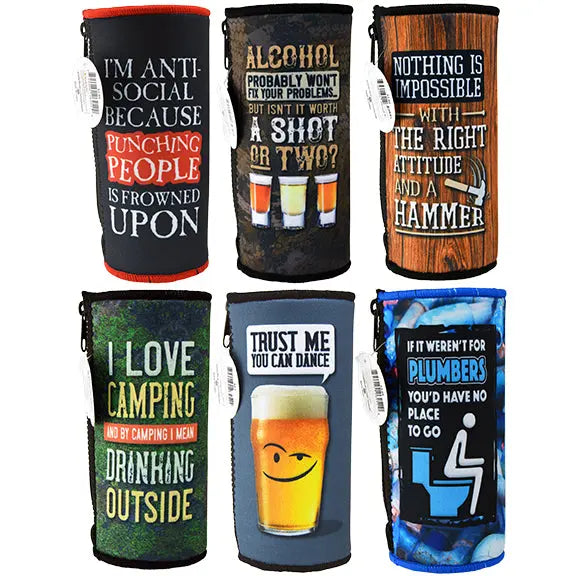 Neoprene 24 Oz Can and Bottle Cooler - 6 Pieces Per Retail Ready Display 26452 POLAR GEAR
