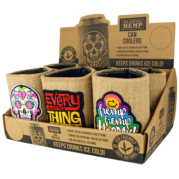 ITEM NUMBER 026459 HEMP CAN COOLER MIX C 6 PIECES PER DISPLAY