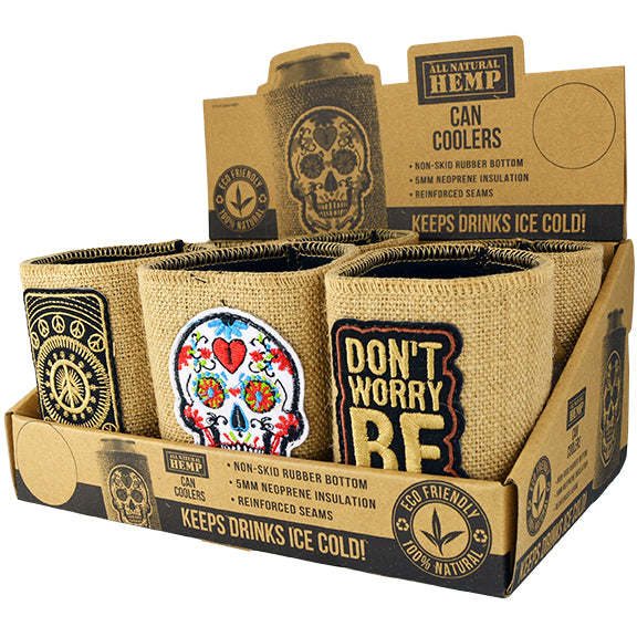 ITEM NUMBER 026477 HEMP CAN COOLER MIX D 6 PIECES PER DISPLAY