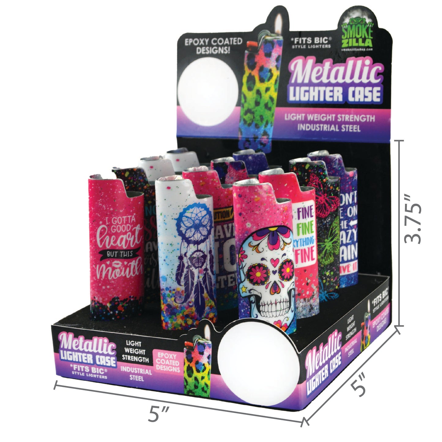 ITEM NUMBER 026630 EPOXY METAL LIGHTER CASE 12 PIECES PER DISPLAY