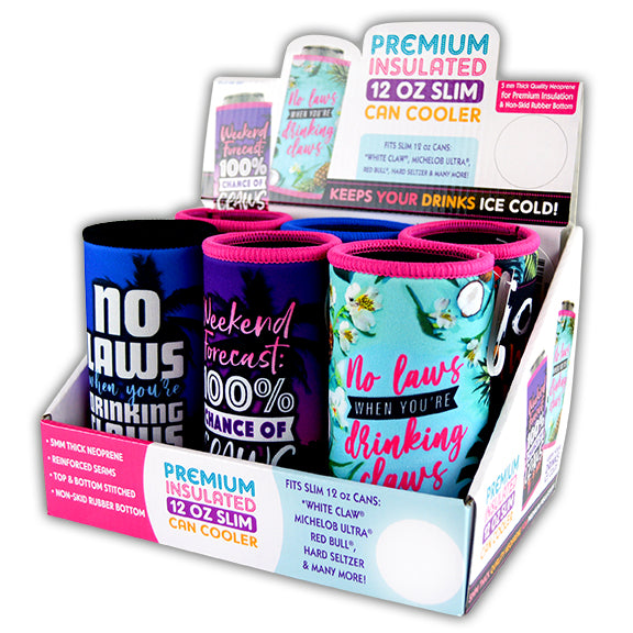ITEM NUMBER 027800 SLIM CAN COOLER MIX B 6 PIECES PER DISPLAY