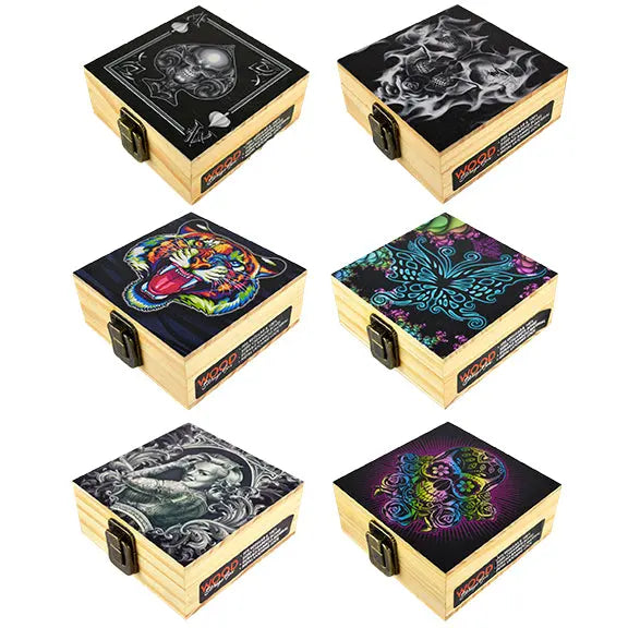 Wood Storage Box with Metal Latch - 6 Pieces Per Retail Ready Display 28208 SMOKEZILLA