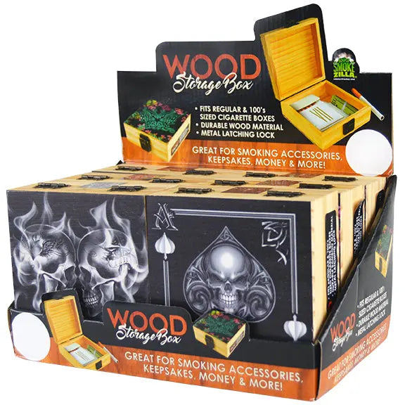 Wood Storage Box with Metal Latch - 6 Pieces Per Retail Ready Display 28208 SMOKEZILLA