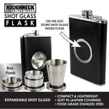 8 oz Stainless-Steel Flask with Shot Glass - 6 Pieces Per Retail Ready Display 28257