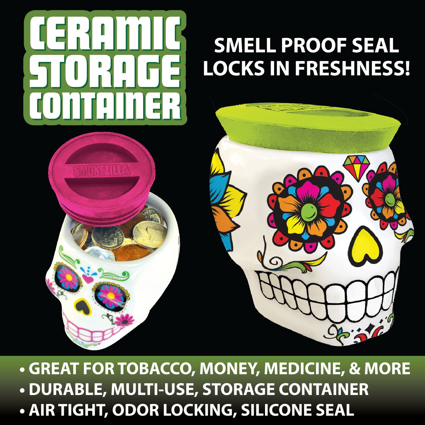 ITEM NUMBER 028259 3D SKULL TREASURE JAR 6 PIECES PER DISPLAY