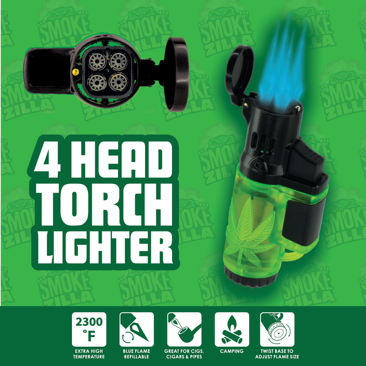 ITEM NUMBER 030010 4 HEAD MOLDED LIGHTER MIX X 12 PIECES PER DISPLAY