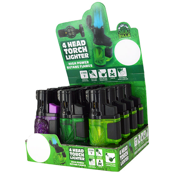 ITEM NUMBER 030010 4 HEAD MOLDED LIGHTER MIX X 12 PIECES PER DISPLAY