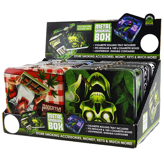 Metal Storage Box with Roll Tray - 6 Pieces Per Retail Ready Display 30013 SPICY ZILLA