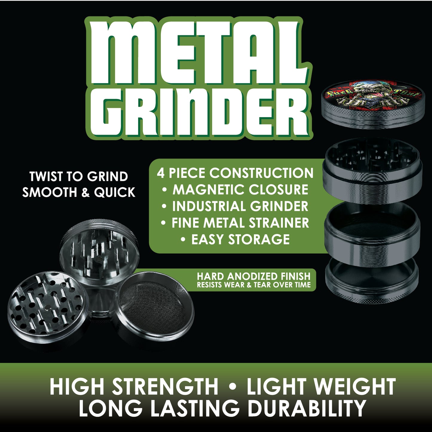 ITEM NUMBER 030015 BLACK PRINT GRINDER MIX X 6 PIECES PER DISPLAY