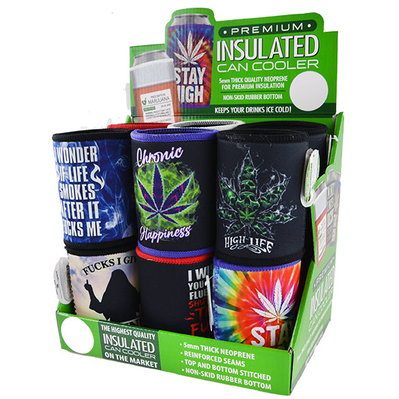ITEM NUMBER 030020 5MM CAN COOLER MIX X 12 PIECES PER DISPLAY