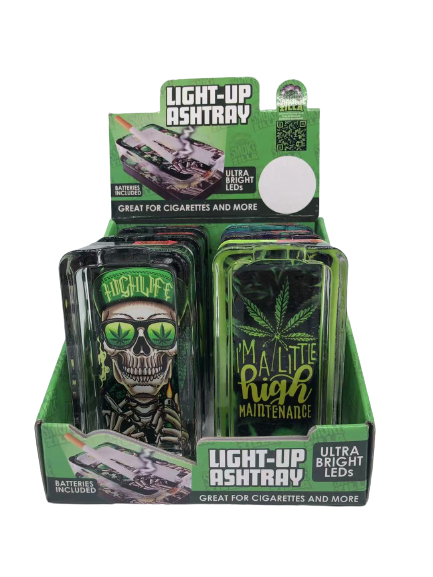 ITEM NUMBER 030028 LIGHT UP ASHTRAY MIX X 6 PIECES PER DISPLAY