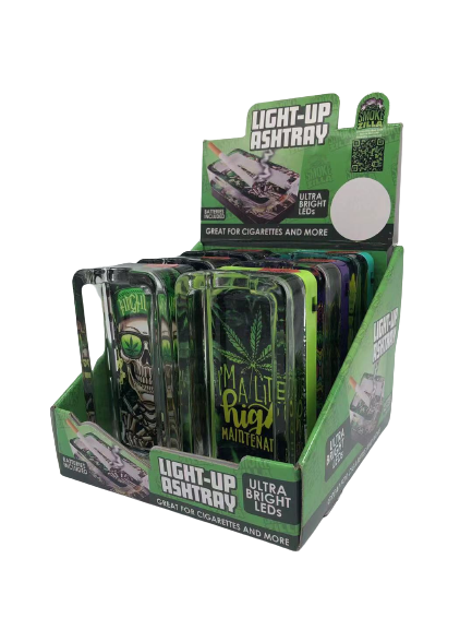ITEM NUMBER 030028 LIGHT UP ASHTRAY MIX X 6 PIECES PER DISPLAY