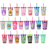 10 oz Kids Cup with Straw Assortment Floor Display - 24 Pieces Per Retail Ready Display 88212