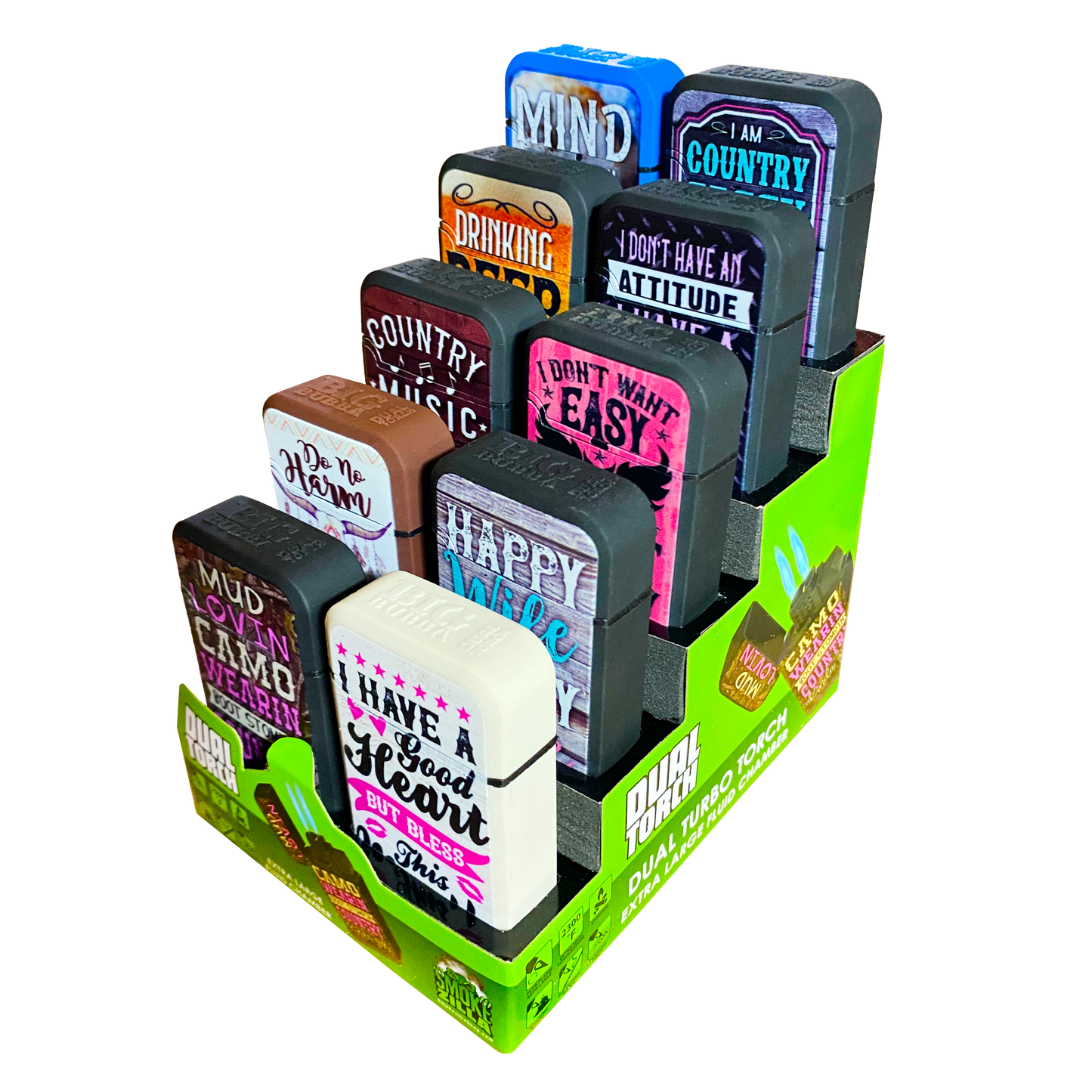 ITEM NUMBER 040302 DUAL TORCH BIG BUBBA LIGHTER D 10 PIECES PER DISPLAY